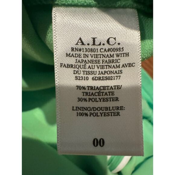 A.L.C. Women's Cady Jane Ruched Long Sleeve Mini Dress Mint Size 00 NWT Modern - Picture 6 of 11